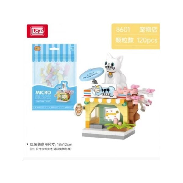 LOZ 8601 Mikro Blok Çanta Pet Shop 120 Parça