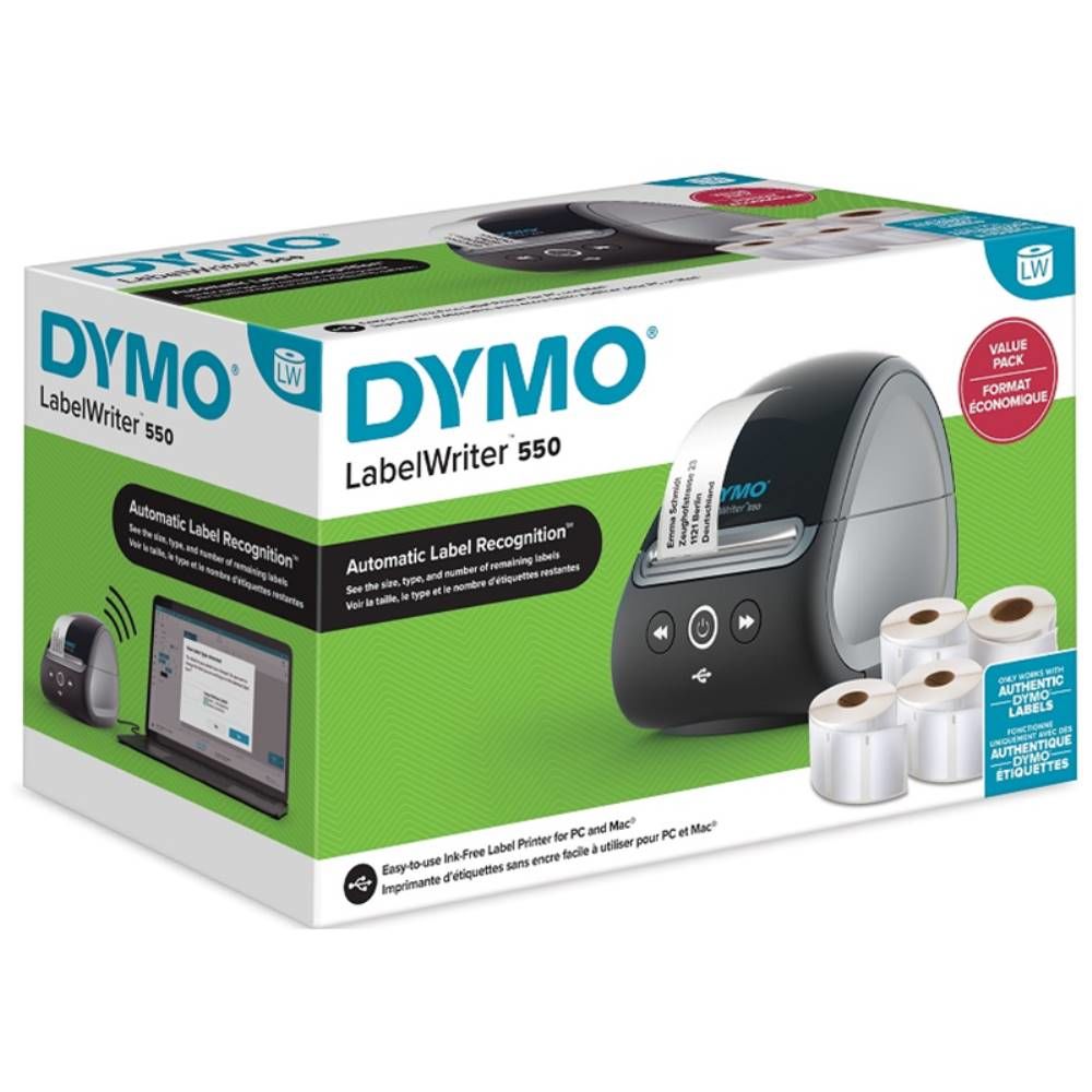 Dymo Etiket Makinesi Label Wrıter 550 Promosyonlu 2147591 (4 Rulo Etiket Hediye)