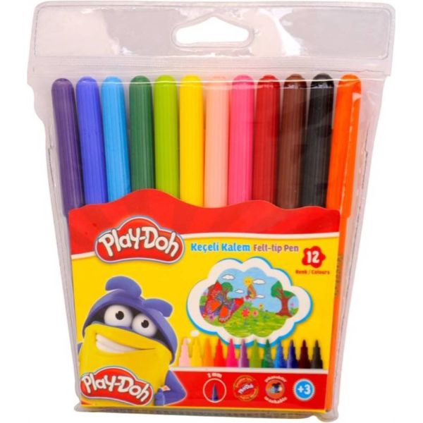 Play-Doh Keçeli Kalem 12 Renk 2Mm Pvc Ke-005