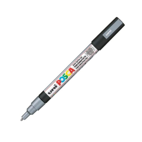 Uniball Posca PC-3M 09-1.3 mm Gümüş Boyama Markörü