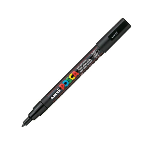 Uniball Posca PC-3M 09-1.3 mm Siyah Boyama Markörü