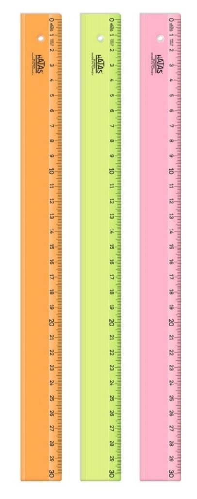 Hatas Plastik Cetvel 30 cm Eko Neon 0120