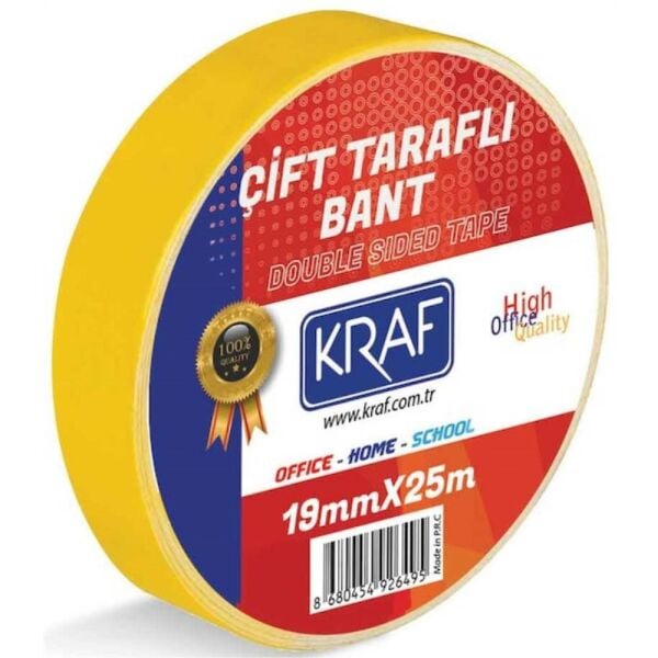 Kraf Çift Taraflı Bant 19Mm X 25M 2519G