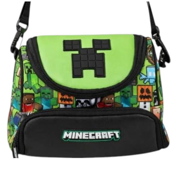 Minecraft Logo Baskılı Suni Deri Beslenme Çantası 26602