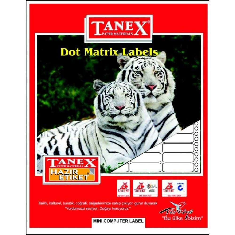 Tanex Bilgisayar Etiketi Tw-0018 35 X 77 Mm 2 Li