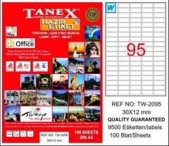Tanex TW-2095 30x12 mm Laser Etiket
