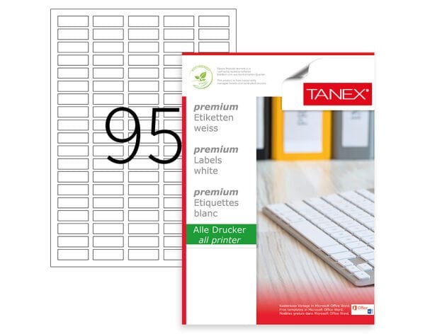 Tanex TW-2095 30x12 mm Laser Etiket