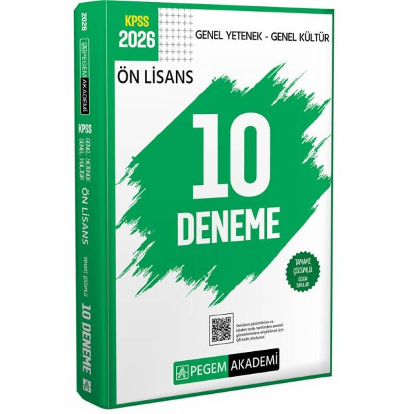Pegem 2026 KPSS GY GK Ön Lisans 10 Deneme Tamamı Çözümlü