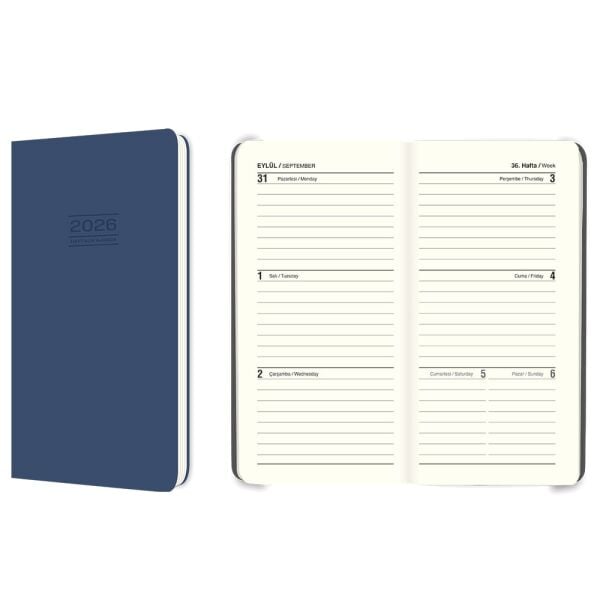 Keskin 2026 8x16 Lacivert Haftalık Cep Ajandası