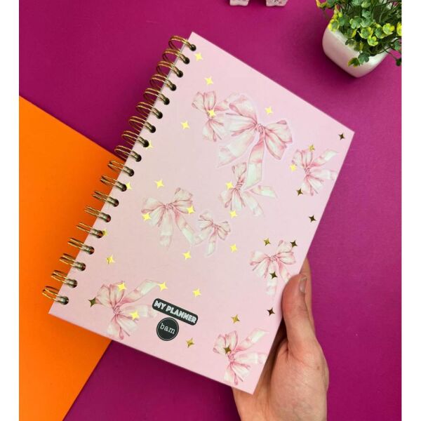 My Planner 1321 Altın Yaldızlı Fiyonk Spiralli Konuşan Ajanda
