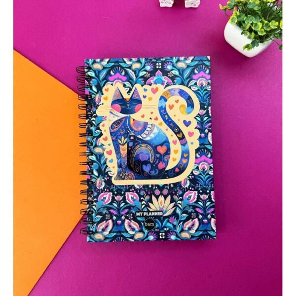 My Planner 1316 Mistik Kedi Tasarımlı Spiralli Konuşan Ajanda