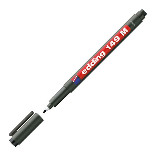 Edding Asetat Kalemi E-149 M Siyah Silgili 14903