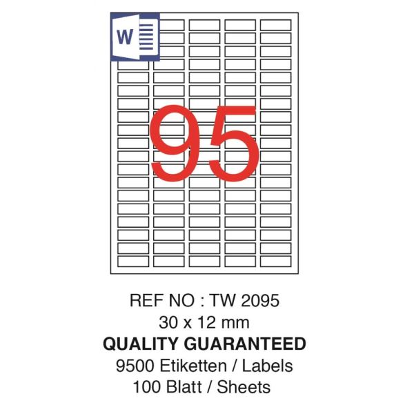 Tanex Laser Etiket Tw-2095 30 X 12 Mm ( 95 ) 100 Lü