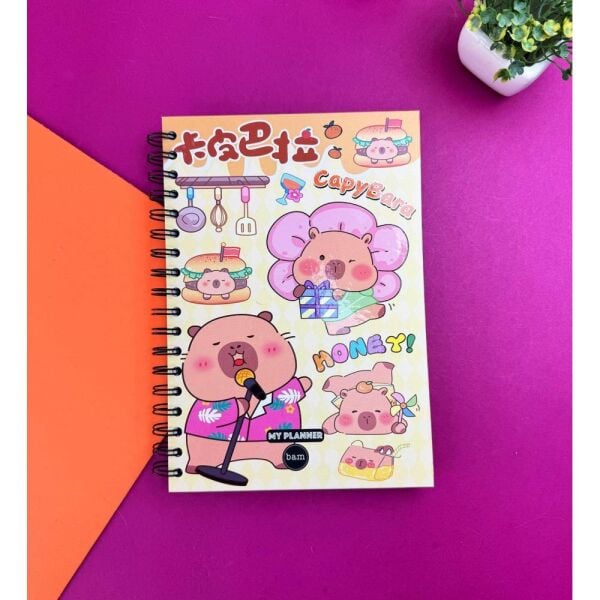 My Planner 1320 Capybara Tasarımlı Spiralli Konuşan Ajanda
