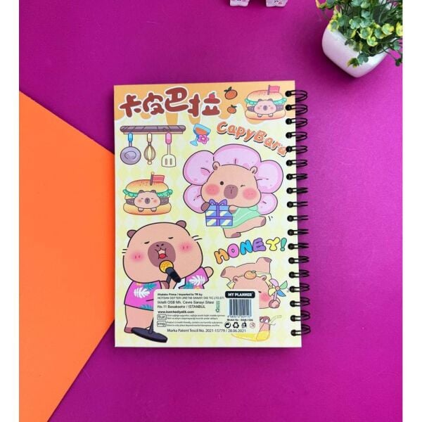 My Planner 1320 Capybara Tasarımlı Spiralli Konuşan Ajanda