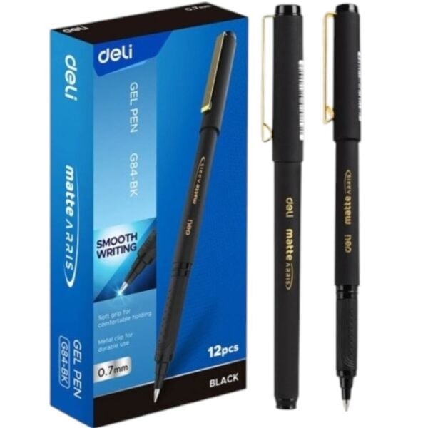 Deli Matte Gel Pen 0.7 mm Siyah Roller Kalem