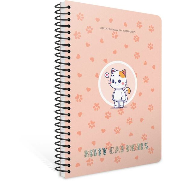 Kitty Cat A4 80 Yaprak Kareli Plastik Kapak Spiralli Defter 7280