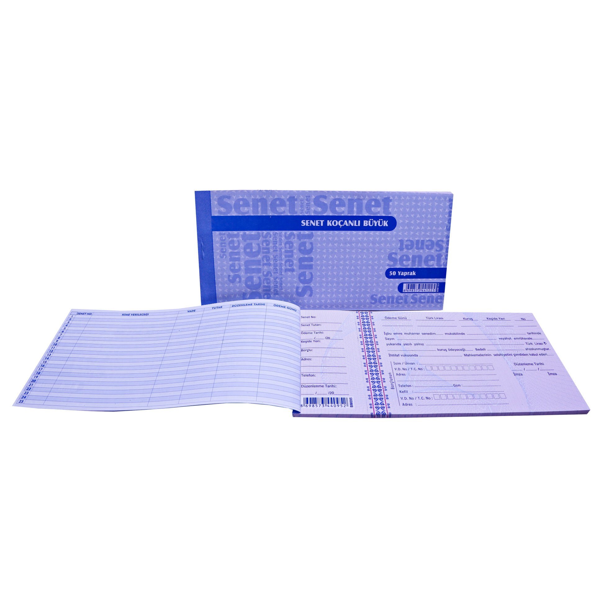 Özkan Senet Zımbalı Koçanlı Büyük 50 li M0697 0122