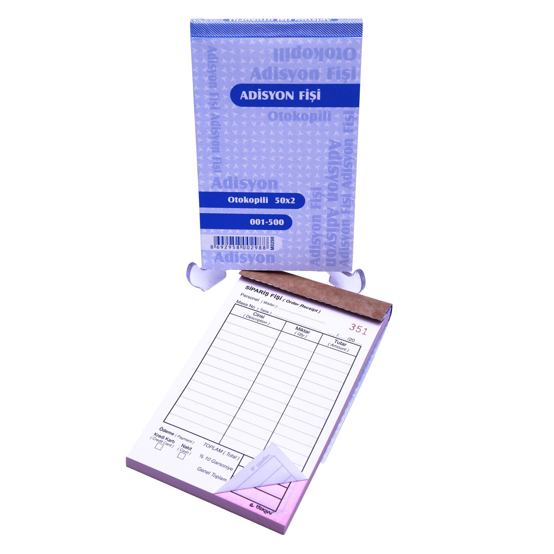 Özkan Numaralı Adisyon 1.Hamur Otokopli Bm564 BM0298