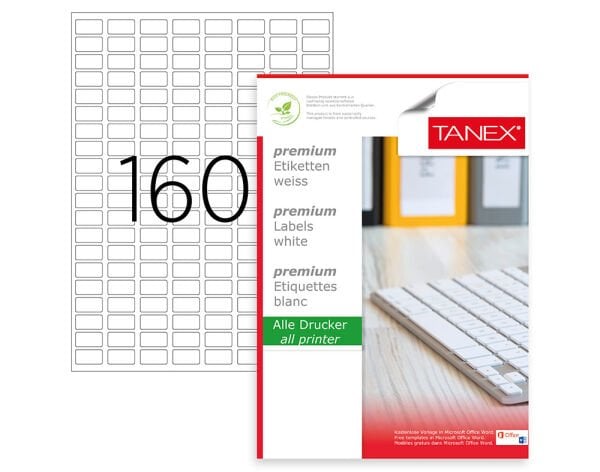 Tanex TW-2280 21x12 mm Laser Etiket