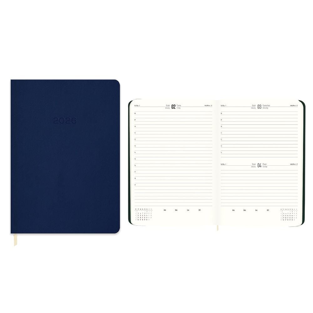 Keskin 2026 16x24 Termo Deri Lacivert Günlük Ajanda