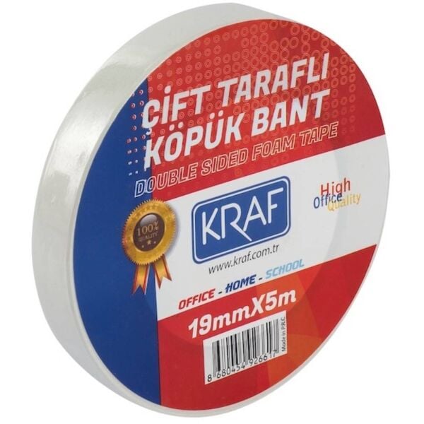 Kraf Çift Taraflı Köpük Bant 19Mm X 5M 5019G