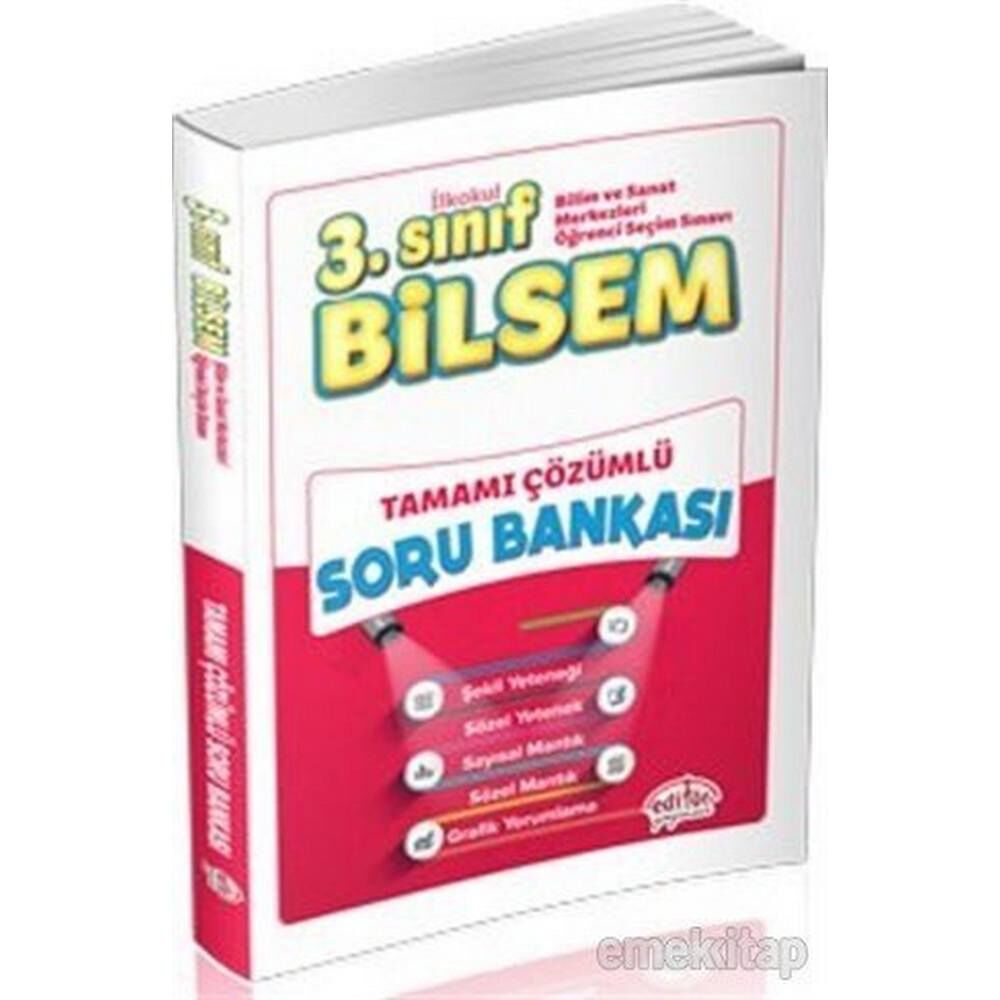 Editör 3.Sınıf Bilsem Soru Bankası Tamamı Çözümlü