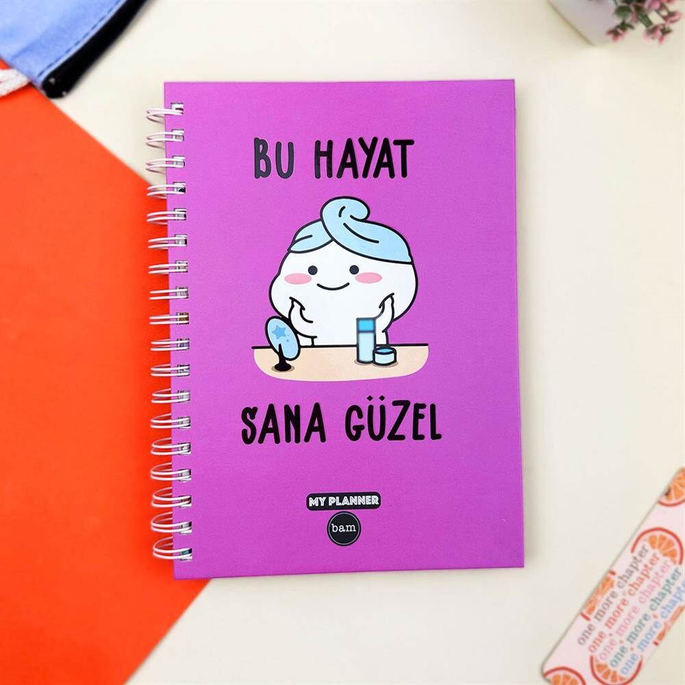 Bu Hayat Sana Güzel Tasarımlı Spiralli Konuşan Ajanda 1160