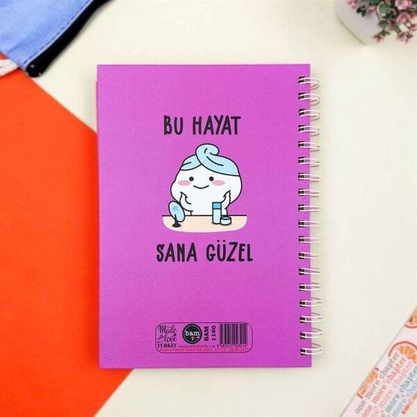 Bu Hayat Sana Güzel Tasarımlı Spiralli Konuşan Ajanda 1160