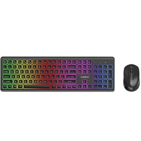 Everest KM-319BT Siyah 2.4G+BT1+BT2 Çoklu Cihaz Bağlantılı Q Set Kablosuz Klavye + Mouse