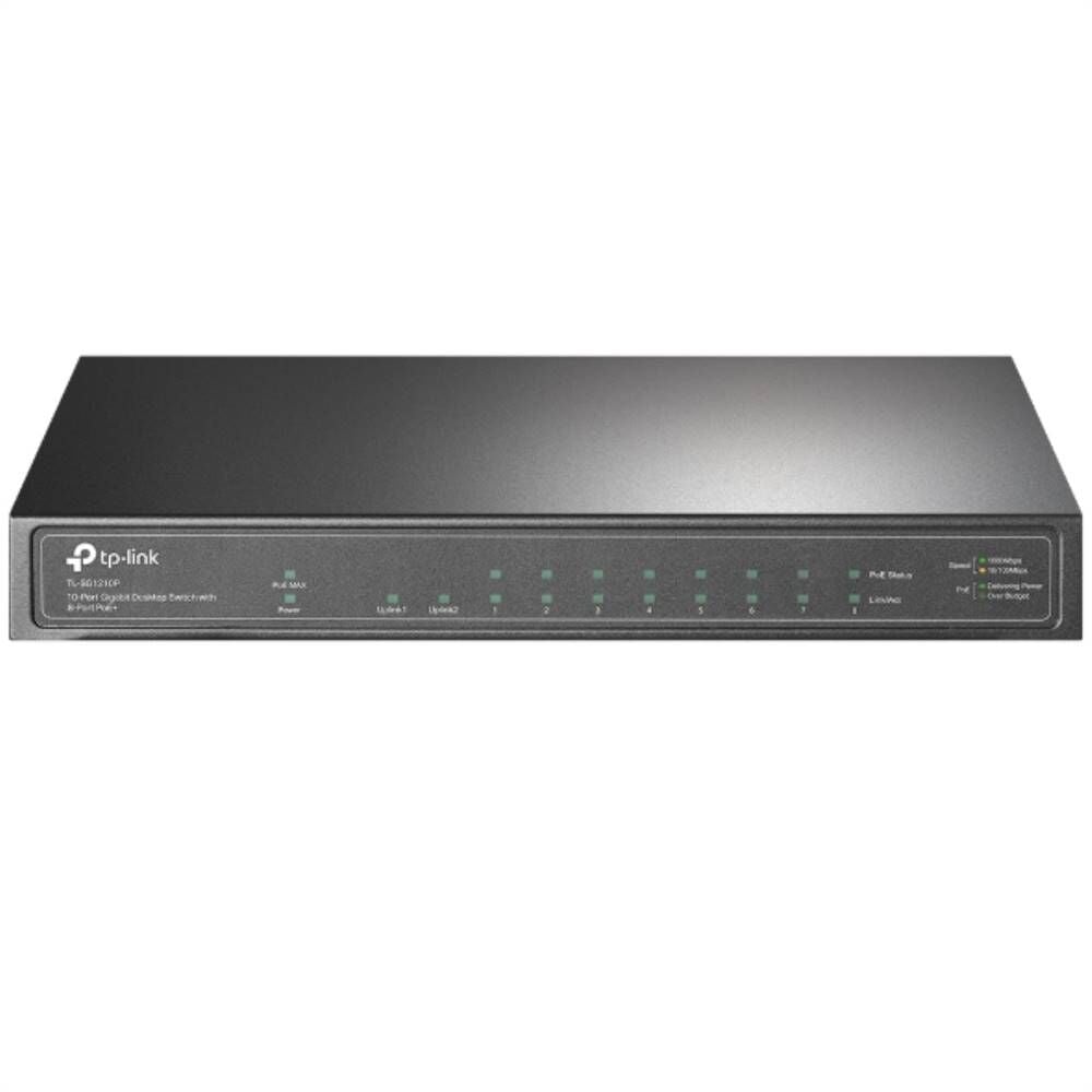 Tp-Link TL-SG1210P 8 Port 10-100-1000 Poe+ Switch 1 Port SFP Çelik Kasa Rack Mount