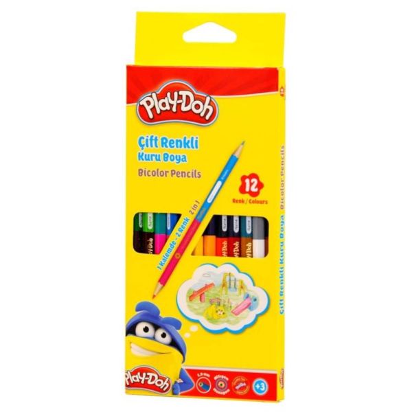 Play-Doh Kuru Boya 12 Li 24 Renk Bıcolor  Play-Ku011