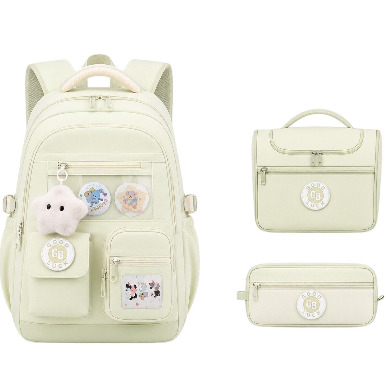 Color Bags B87 3'lü Set Yeşil İlkokul Çantası