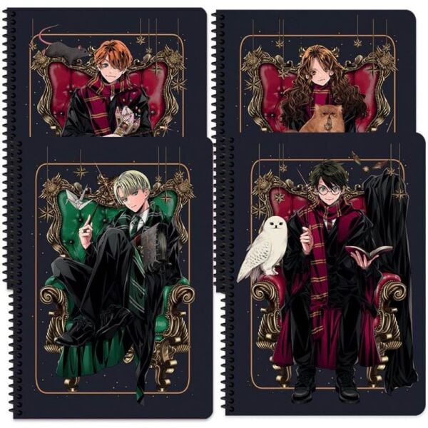 Harry Potter 16.5x22.5 80 Yaprak Kareli Karton Kapak Spiralli Defter 380632