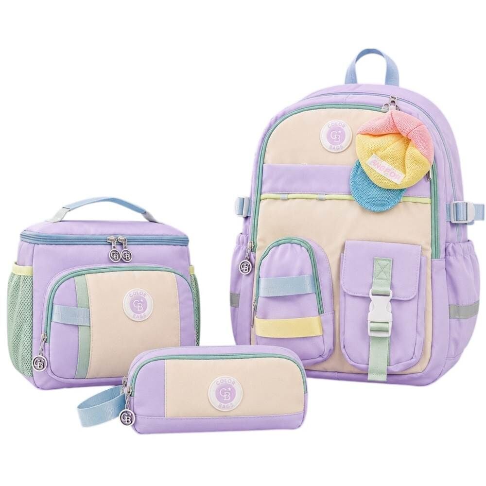 Color Bags B93 3'lü Set Lila İlkokul Çantası