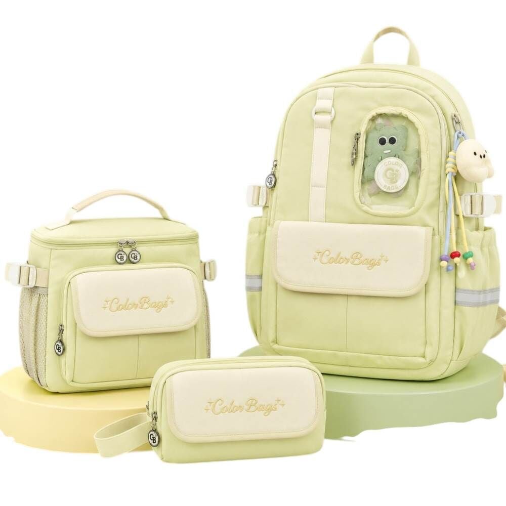 Color Bags B88 3'lü Set Yeşil İlkokul Çantası