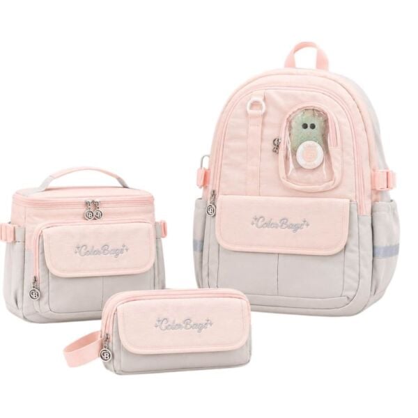 Color Bags B88 3'lü Set Pembe İlkokul Çantası
