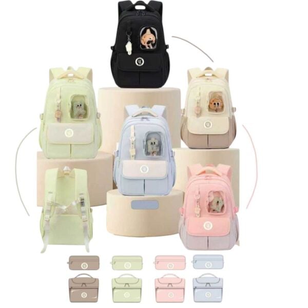 Color Bags B88 3'lü Set Pembe İlkokul Çantası