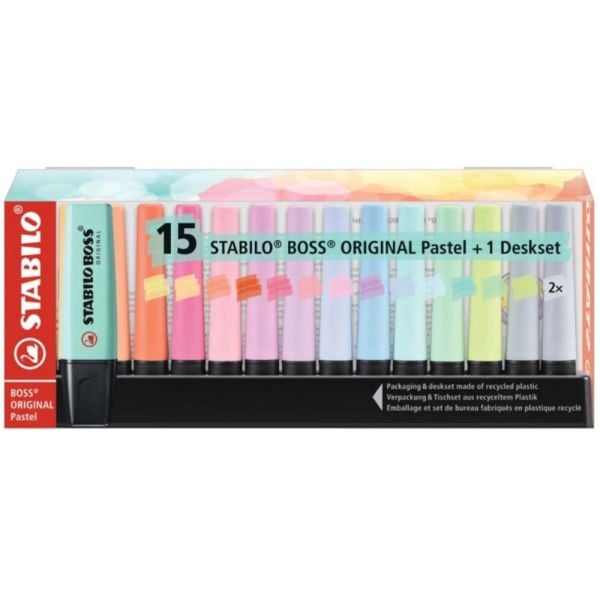 Stabılo Fosforlu Kalem Boss Orıgınal Set 15 Li Yeni Pastel 7015-02-5