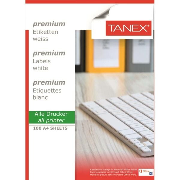 Tanex Laser Etiket Tw-2052 46.4 X 21.2 Mm ( 52 ) 100 Lü