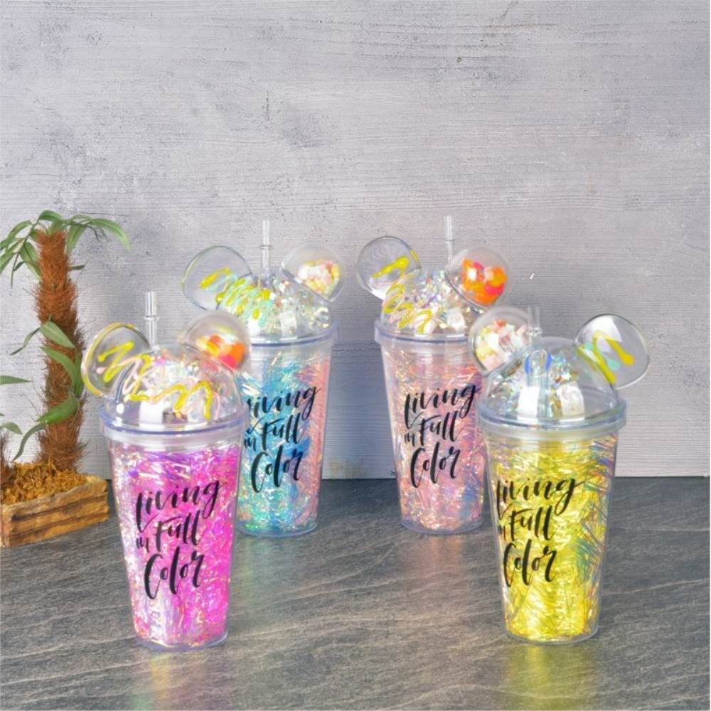 H2O Kulaklı Plastik Çift Cıdar Pipetli Bardak 49105