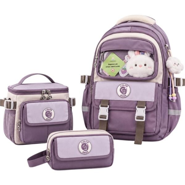 Color Bags B84 3'lü Set Kahve İlkokul Çantası