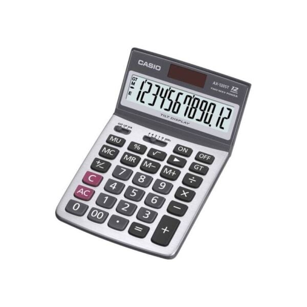 Casio Masa Üstü Hesap Makinesi 12 Hane Ax-120ST Oynar Başlıklı