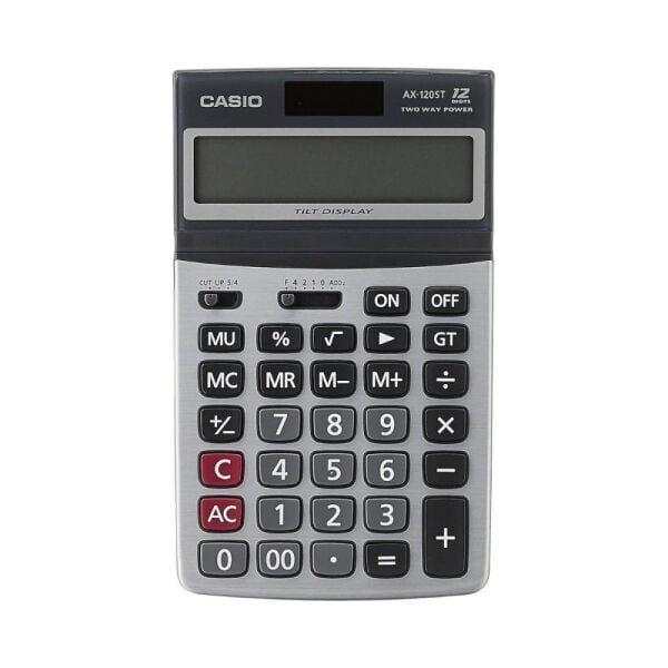 Casio Masa Üstü Hesap Makinesi 12 Hane Ax-120ST Oynar Başlıklı