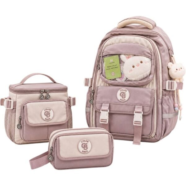 Color Bags B84 3'lü Set Lavanta İlkokul Çantası