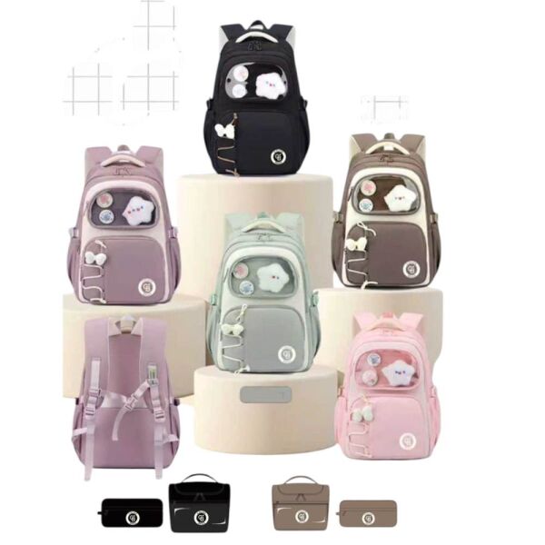 Color Bags B82 3'lü Set Siyah İlkokul Çantası