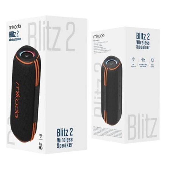 Mikado MD-32BT Siyah IPX6 30W RGB Işıklı 4500mAh TF KART+USB Destekli Bluetooth Hoparlör