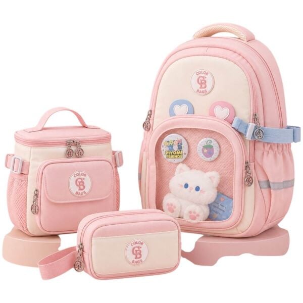 Color Bags B89 3'lü Set Pembe İlkokul Çantası