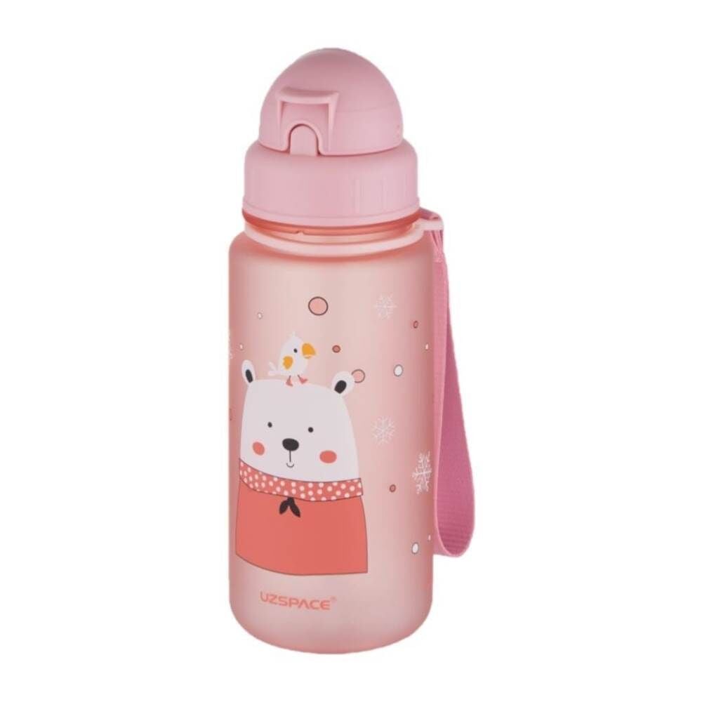 Uzspace Sevimli Hayvanlar 400 ml Tritan Pipetli Matara 3024-5 Pembe