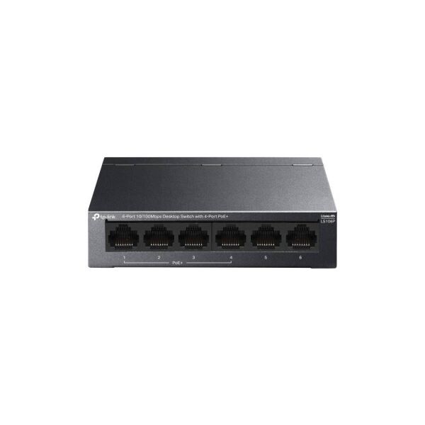 Tp-Link LS106P 6 Port 10-100 Mbps 4 Port Poe+ Masaüstü Switch